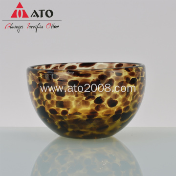 Kitchen Borosilicate Glass salad bowl Leopard glass bowl